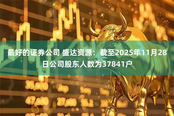 最好的证券公司 盛达资源：截至2025年11月28日公司股东人数为37841户